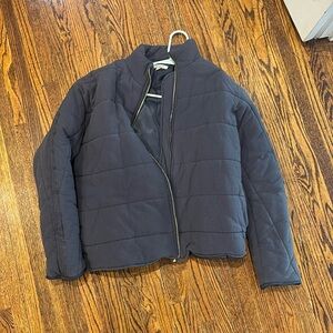 Puffy navy bomber jacket